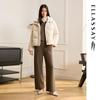 ELLASSAY Women's Plush Collar Short Goose Down Puffer Jacket