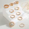 European and American new gold stacked ring set female ins style niche design sense open ring light luxury
