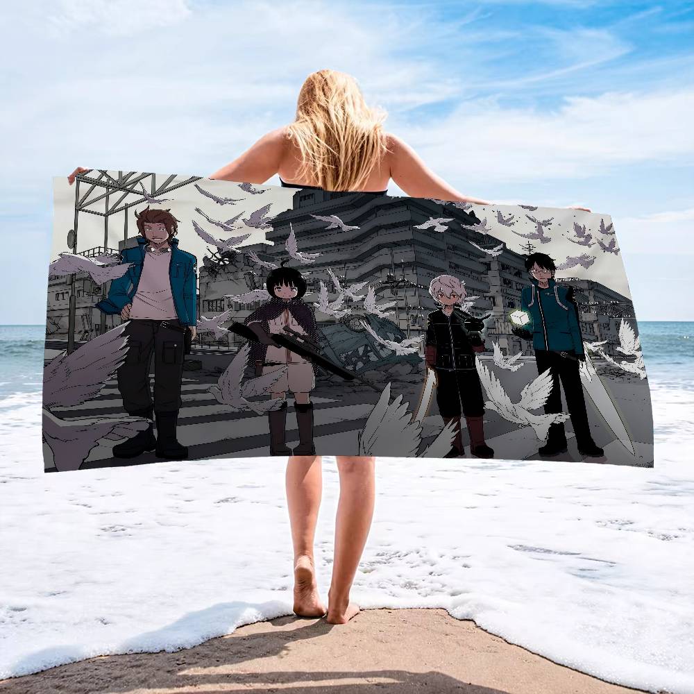 Anime Cartoon World Trigger Microfiber Printed Beach Towel Mountain Climbing Yoga Beach Swimming Running Absorbent Soft Towel