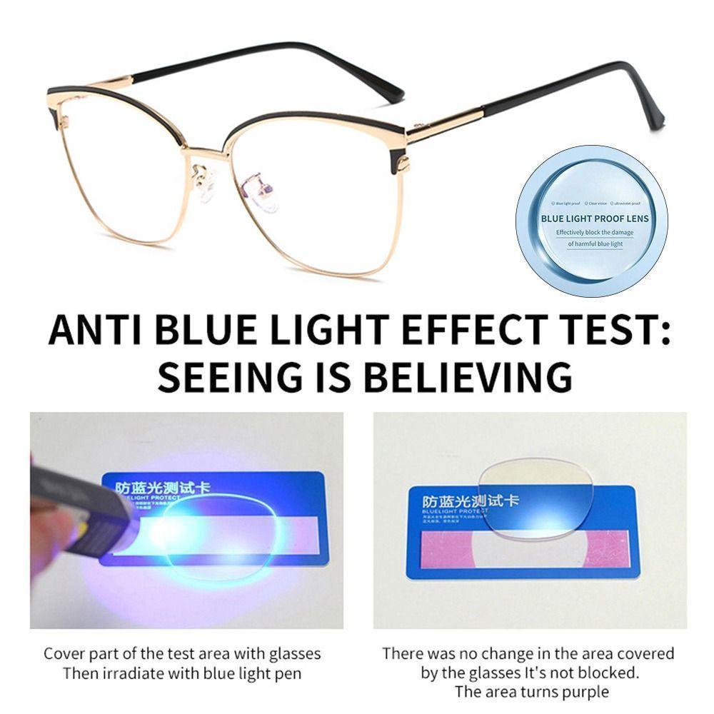 Classic Blue Ray Blocking Anti-Blue Light Glasses Ultralight Metal Square Eyeglasses Eye Protection Computer Goggles Men Women