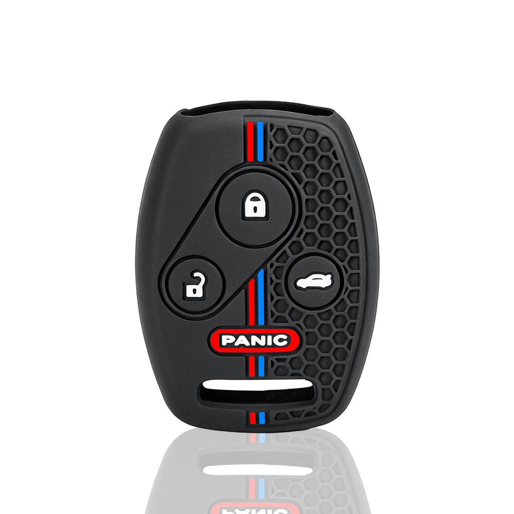 4 Button For Honda CRV SRV FRV Fit Civic Accord Jazz For Acura CSX Silicone Key Case Fob Accessories Holder Key Cover Shell