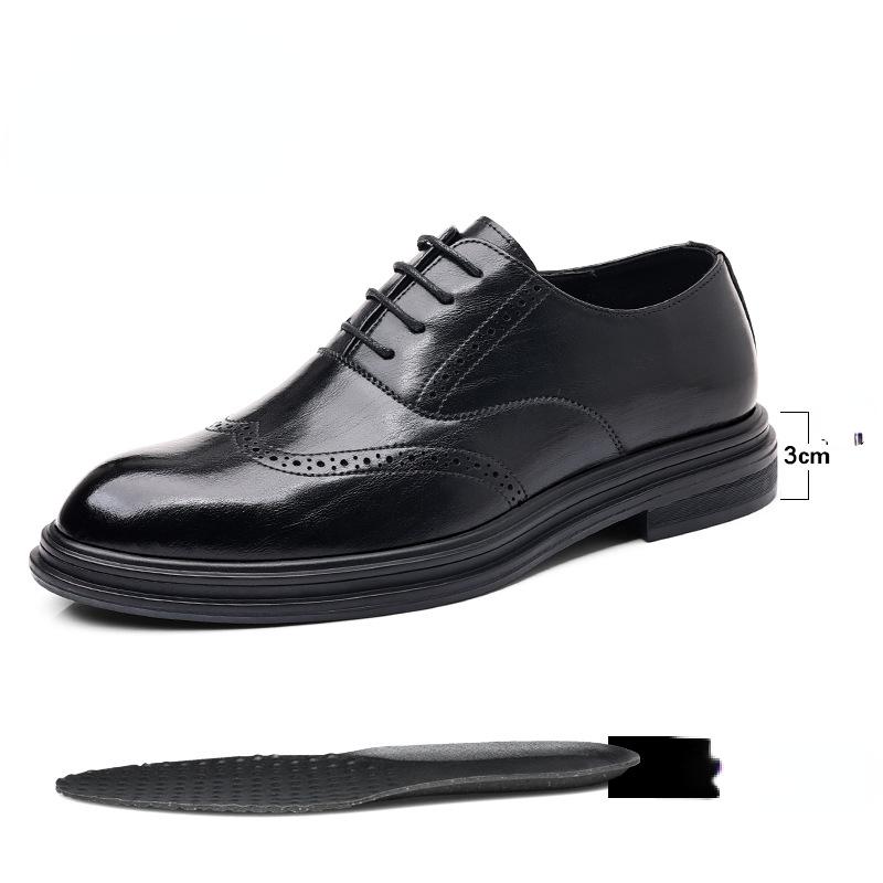 FashionFashion Platform Leather Business Men's Dress Shoes Spring Autumn Designer Soft-soled Increase Spring Autumn Brogues Shoes Male