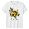 Be You Tiful Unisexs TShirt Sunflower Butterfly Floral Inspirational