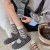 Fair Island Vintage Wool Socks, Women's Mid-calf Socks, Thickened and Warm Pile Socks for Autumn and Winter, Long Calf Socks