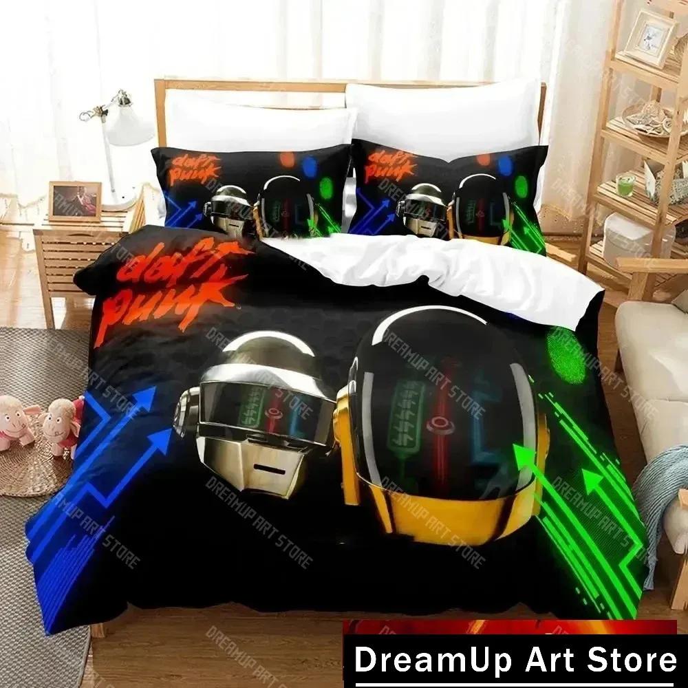 3D Print Daft Punk Bedding Set Duvet Cover Bed Set Quilt Cover Pillowcase Comforter King Queen Size Boys Adult Bedding Set