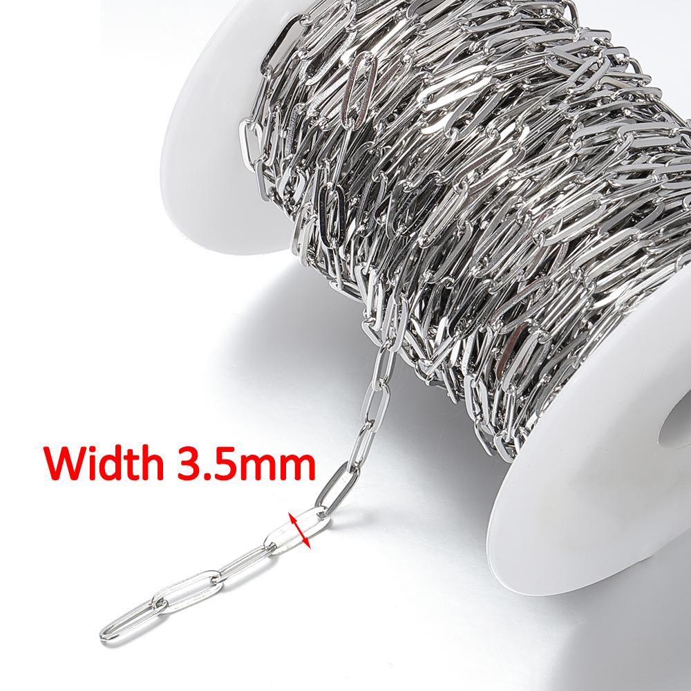 1Meter Stainless Steel Hollow Gold Color Oval Shpae Cuban Chains Link Chains DIY Necklace Bracelet Jewelry Making Accessories 1meter