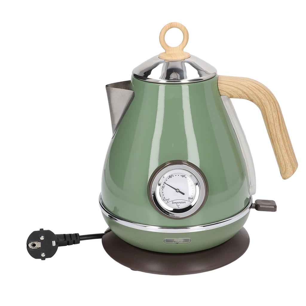 1.7L Electric Kettle Retro Wood Grain Dry Boil   Home Electric Kettle with Temperature Display
