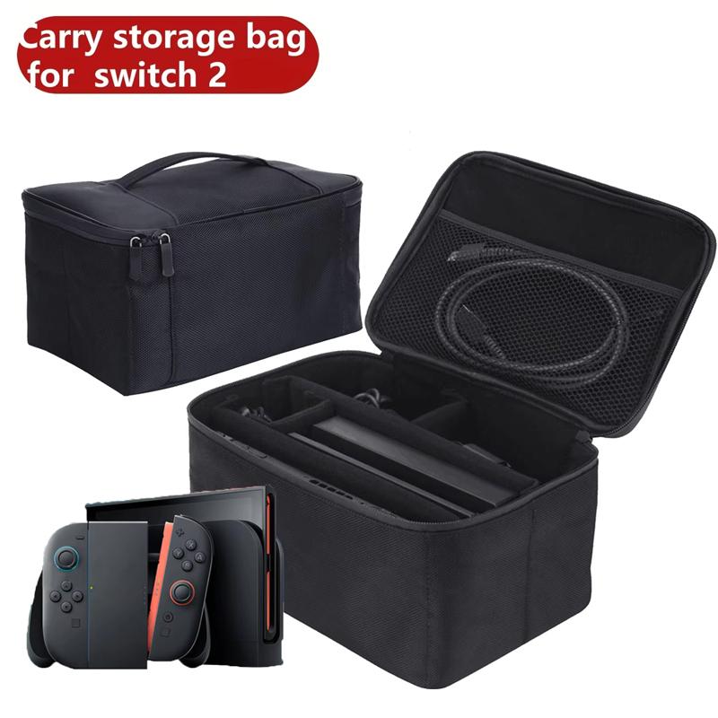 For Switch 2 2025 Large Storage Bag, Travel Carrying Protective Case for Switch2 Anti-Scratch Game NS2 Accessories Black