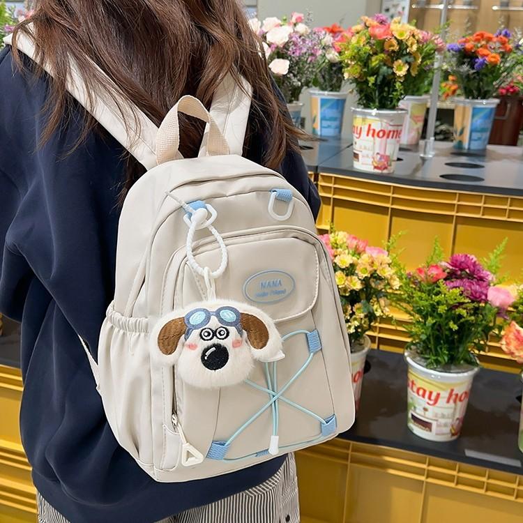 Japanese Ins Cute Contrast Schoolbag Female Junior High School Students Campus Backpack Large Capacity Leisure Travel Backpack.