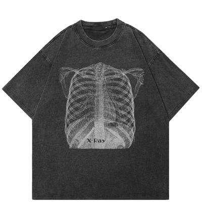 Camiseta Gráfica de Esqueleto de Halloween Camiseta de Algodón Tops Unisex Camisetas Verano Manga Corta Camiseta