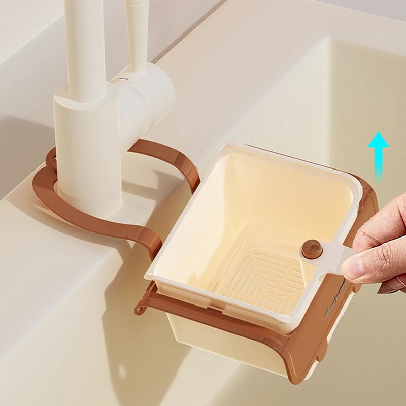 1Pieces Durable Push-type Sink Drain Basket Anti-leakage Versatile Kitchen Sink Filter Basket Outdoor Tableware