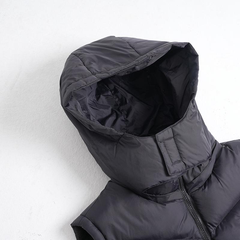 Men's Reversible Hooded Down Cotton Vest - Trendy, Loose, and Thick for Autumn/Winter