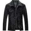 Autumn men's leather jacket, jacquard deer leather, fashionable lapel simple leather jacket for men
