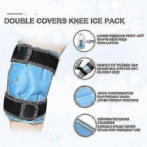 Kühlpack zur Linderung von Knieschmerzen, Wiederverwendbare Gel-Eisbandage für Beinverletzungen, Schwellungen, Knieersatzoperation, Kältekompressentherapie Qxuan