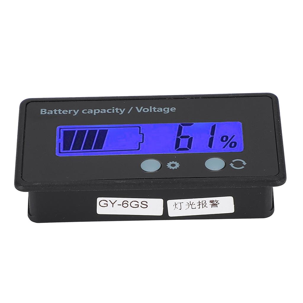 GY 6GS Battery Power LCD Display Voltage Meter 12 84V with Light Alarm Function (Blue Light)