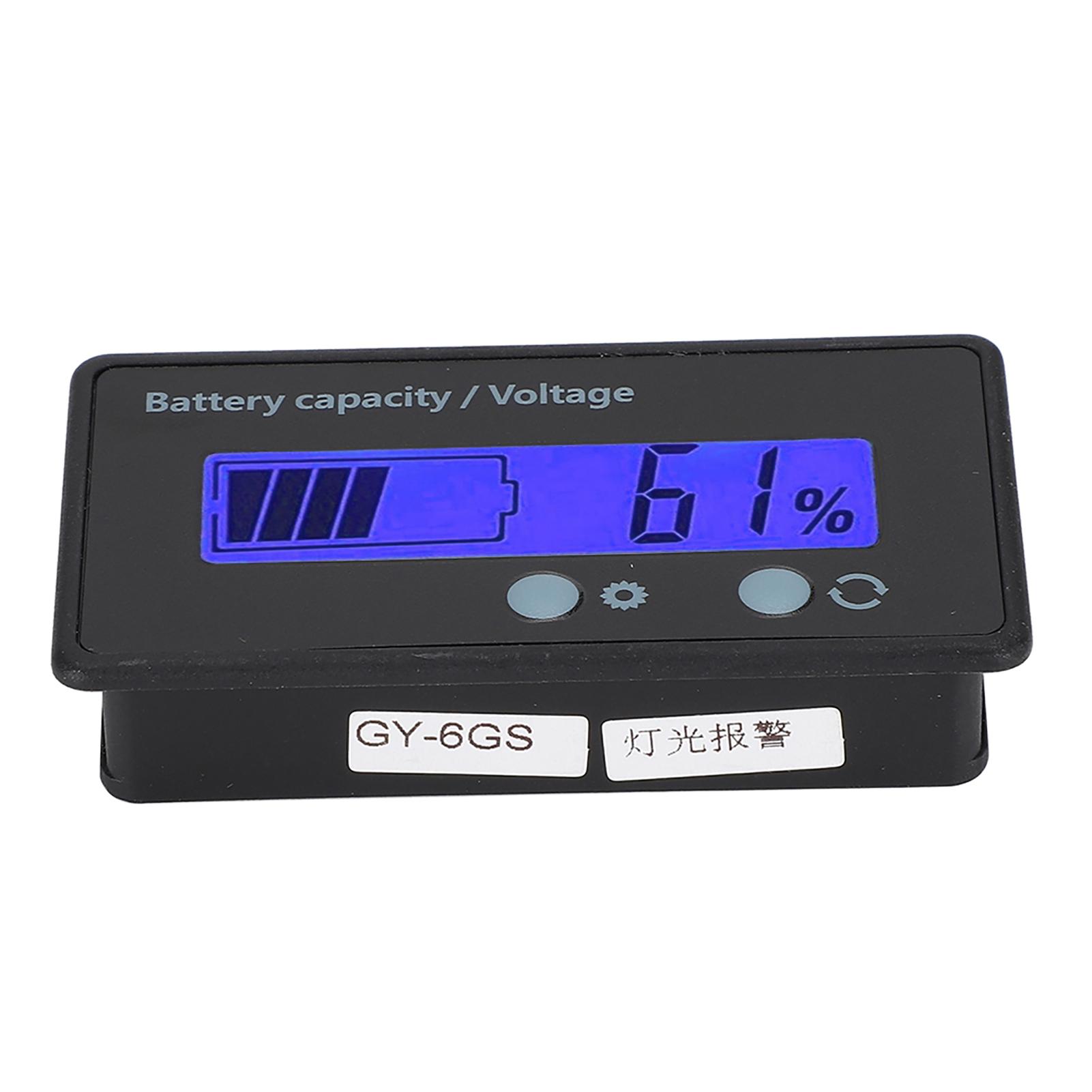 

GY 6GS Battery Power LCD Display Voltage Meter 12 84V with Light Alarm Function (Blue Light)