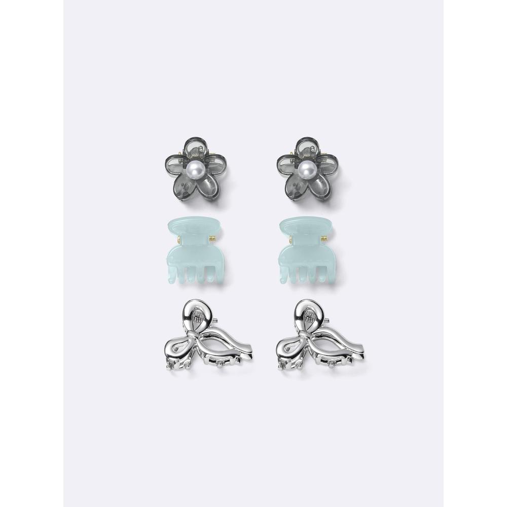 Gu By Uniqlo Flower Ribbon Mini Hair Clip 6p