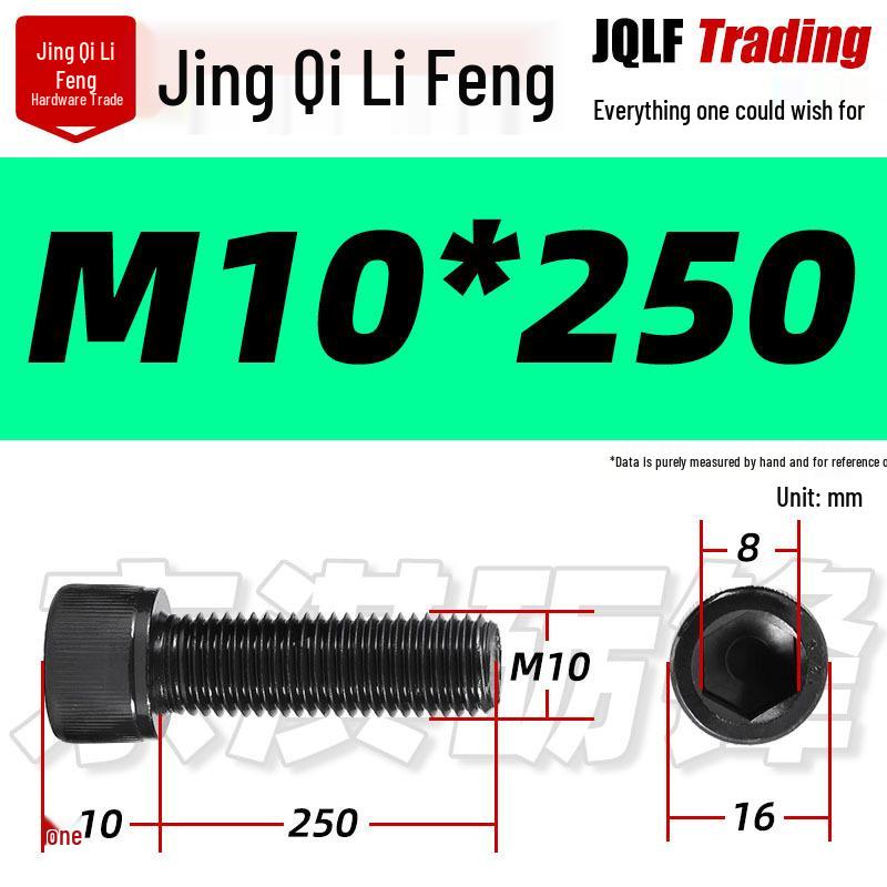 Grade 12.9 Full Thread Hex Socket Head Cap Screws - M3-M14 Black Cylindrical Bolts for Maker Accessories