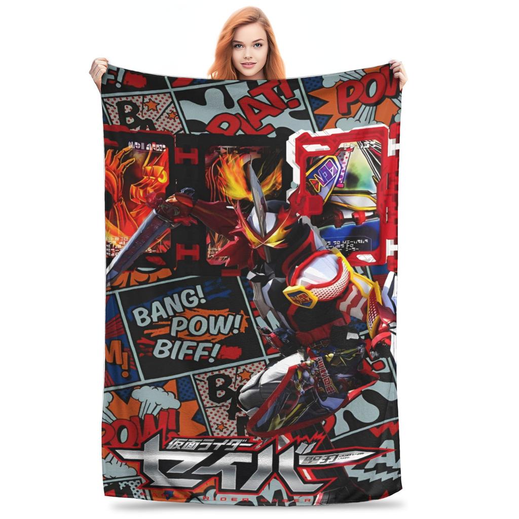 Super Soft kamen rider anime Throw Blanket Premium Flannel Fleece Lightweight Bed Blanket Fuzzy Plush Bedspread All Season Use
