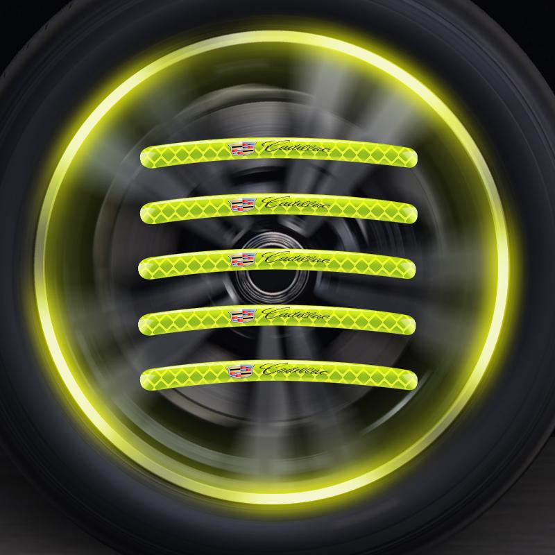 Car Logo Wheel Hub Reflective Tire Rim Decoration Sticker for Cadillac ATS BLS CT4 CT6 CTS ESCALADE STS XLR XT4 XT5 XTS SLS