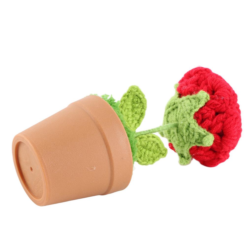 Gehäkelte Rose Topfpflanze Künstliche Handgewebte Wollblume Handgefertigt Gestrickte Simulationsblume