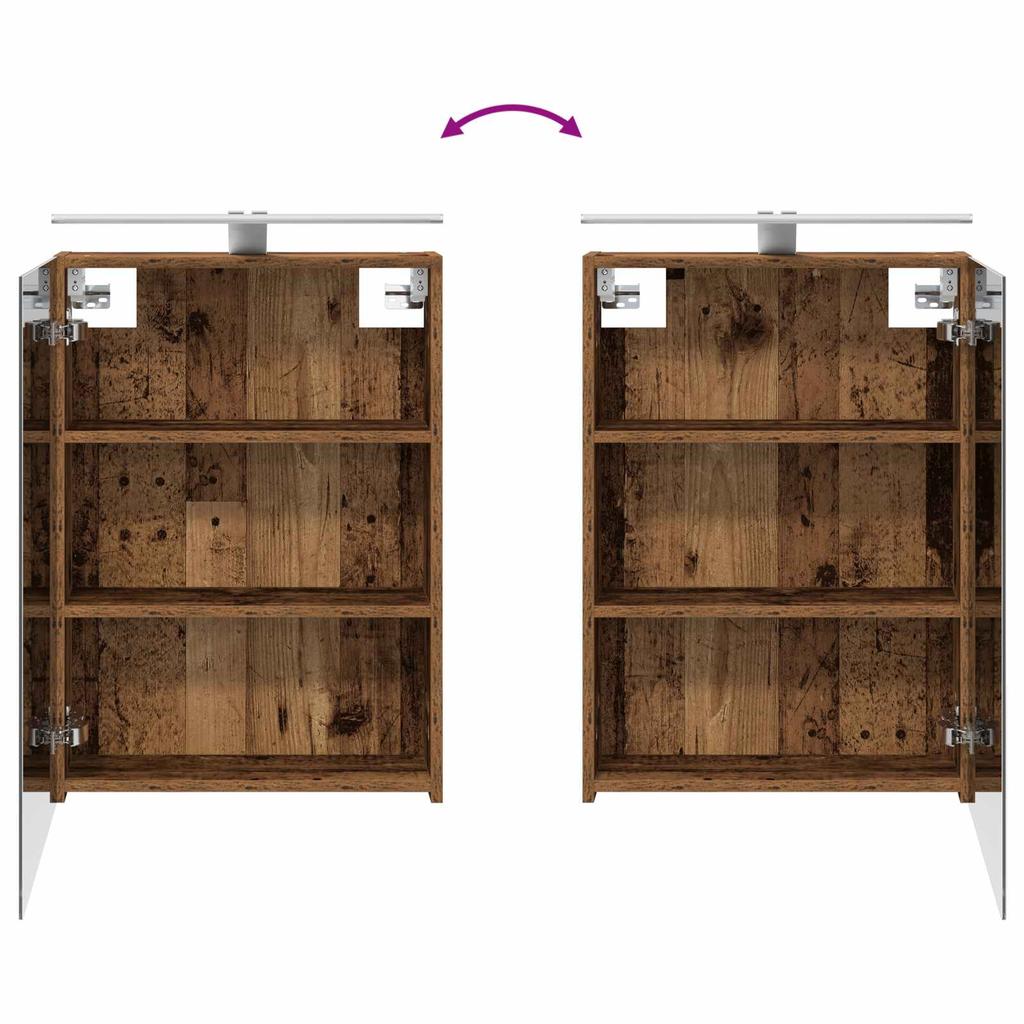 Bathroom Furniture Set 4 Pcs Reclaimed Wood Engineered Wood and Glass