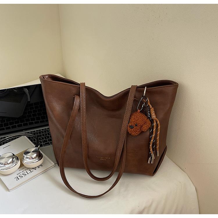 Big bag women's 2025 new retro large-capacity simple tote bag casual commuter shoulder bag underarm bag