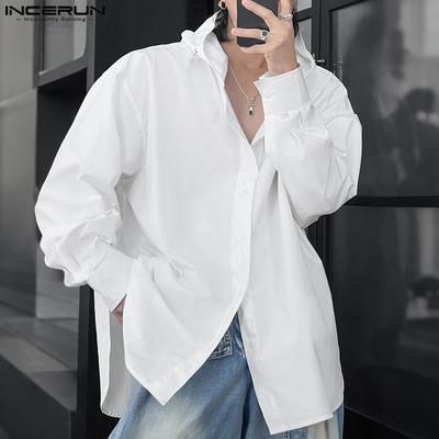 Oversized Men Long Sleeve Casual Loose Hooded Shirts Tops