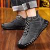 Fashion Winter Pig Leather Velvet Warm Cotton Shoes for Men New Designer Soft-soled Casual Men's Shoes Fashion Light Ankle Boots Male