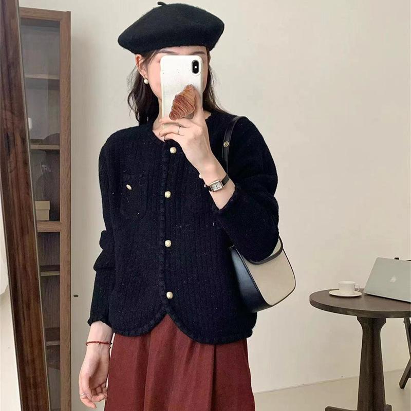 Knitted Cardigan Women's Autumn and Winter New Design Soft Waxy Long-sleeved Sweater Jacket Women's Trend