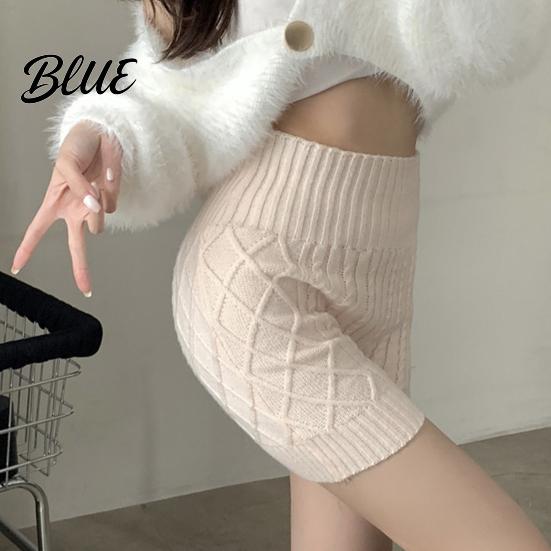 Daily Wear Solid Elastic Keep Bottoming Knitted Women Winter Color Shorts High Waist Warm Anti-exposure