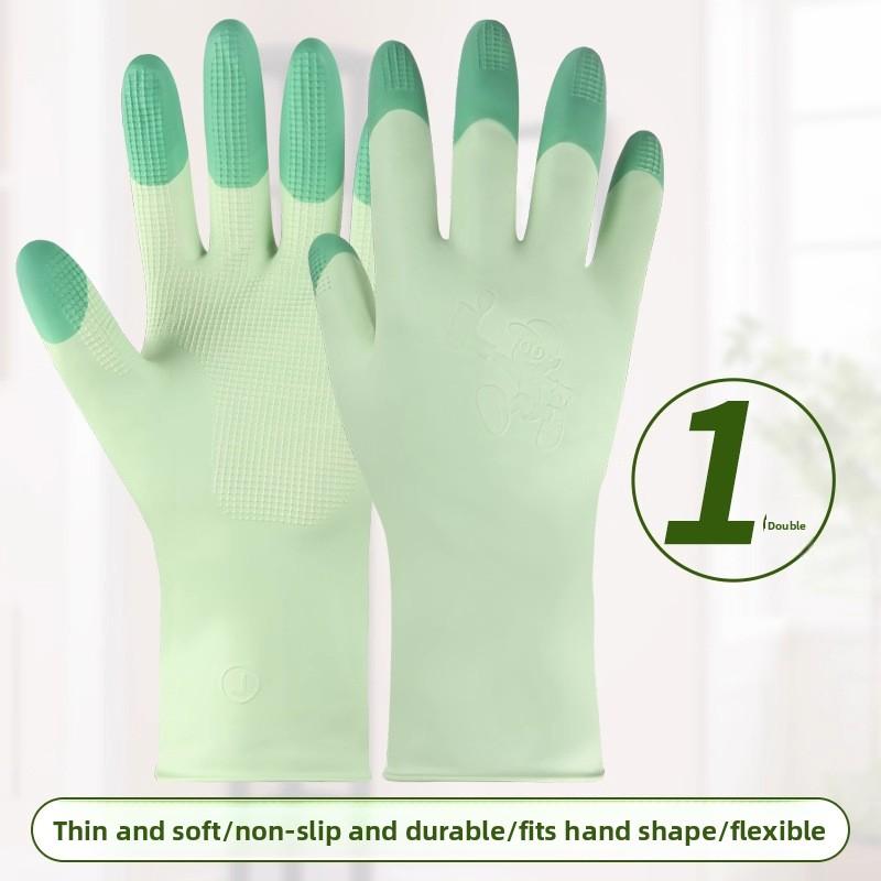 Dishwashing Gloves with Thickened Rubber Latex for Washing Clothes, Kitchen and Household Chores, and Waterproof Rubber