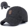In the Elderly Hat Men's Ear Protection Woolen Baseball Cap Autumn and Winter Thickened Warm Cap Elderly Hat Dad Hat