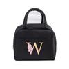 Cherry Blossom Letter N-Z Print Women Men Lunch Bag Fashion Alphabet Portable Insulated Bag School Multifunctional Bento Handbag
