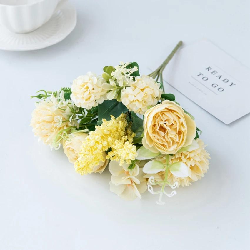 1/2PCS Artificial Flowers Embroidered Balls Peonies Wedding Wreath Home Room Outdoor Yard Garden Decor Bridal Bouquets DIY Gifts