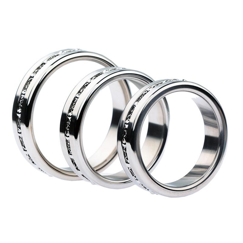New Male Penis Rings Stainless Steel Metal Cock Ring Ball Stretcher Erection Increase Orgasm delay ejaculation Sex Toys For Man