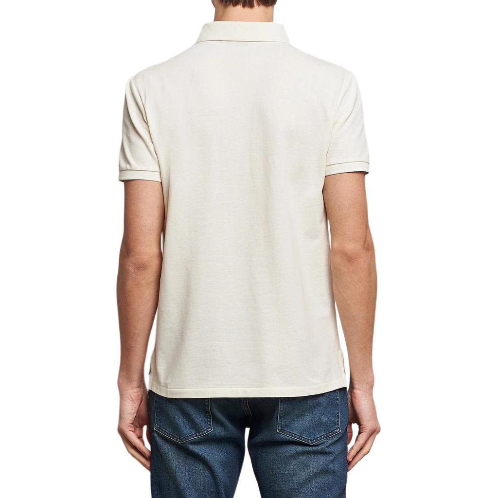 Polo Ralph Lauren Logo Embroidered Slim Fit Straight Cut Short Sleeve Polo Shirt Men Tops Beige 710557752-031