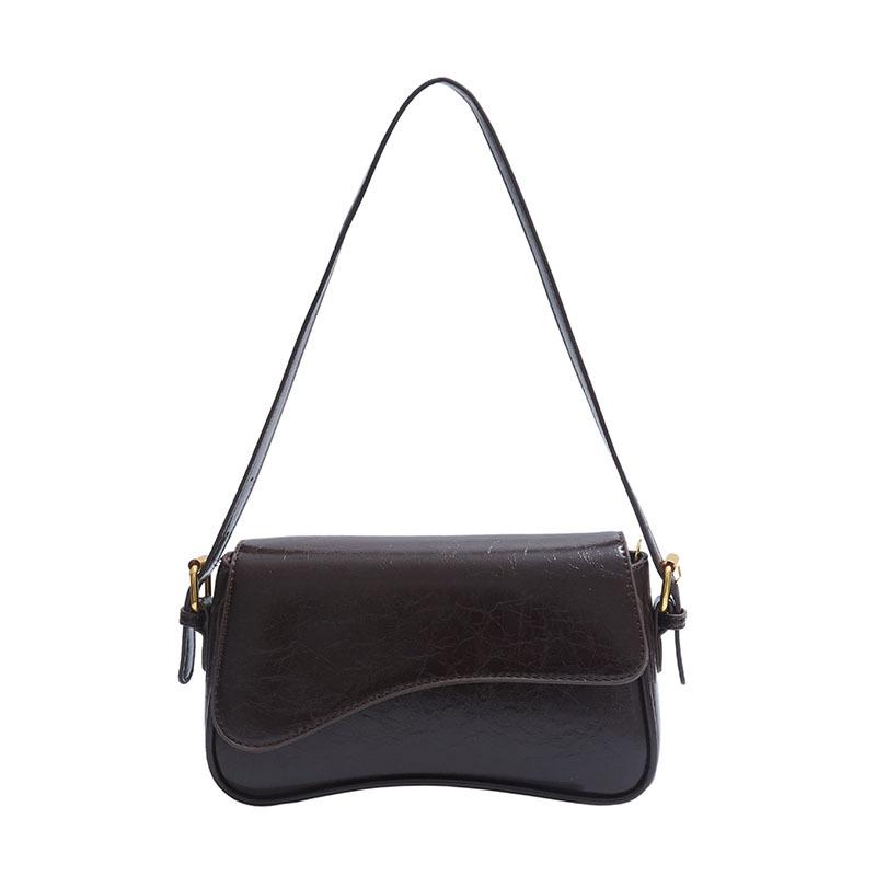 Fashion bag women's new retro autumn shoulder armpit bag commuter messenger solid color small square bag tide