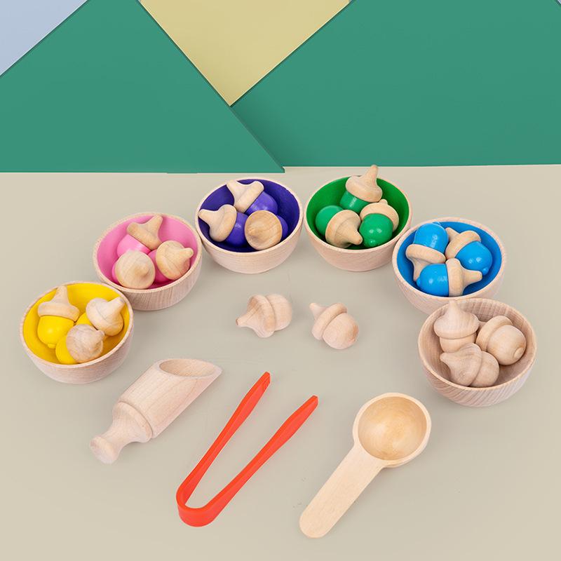 Montessori Wooden Color Sorting & Counting Game for Early Childhood Education