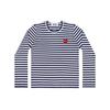 (WMNS) COMME des GARCONS PLAY Streep Klein Logo Lange Mouwen T-shirt 'Blauw Wit' Dames AZ-T009-051-1