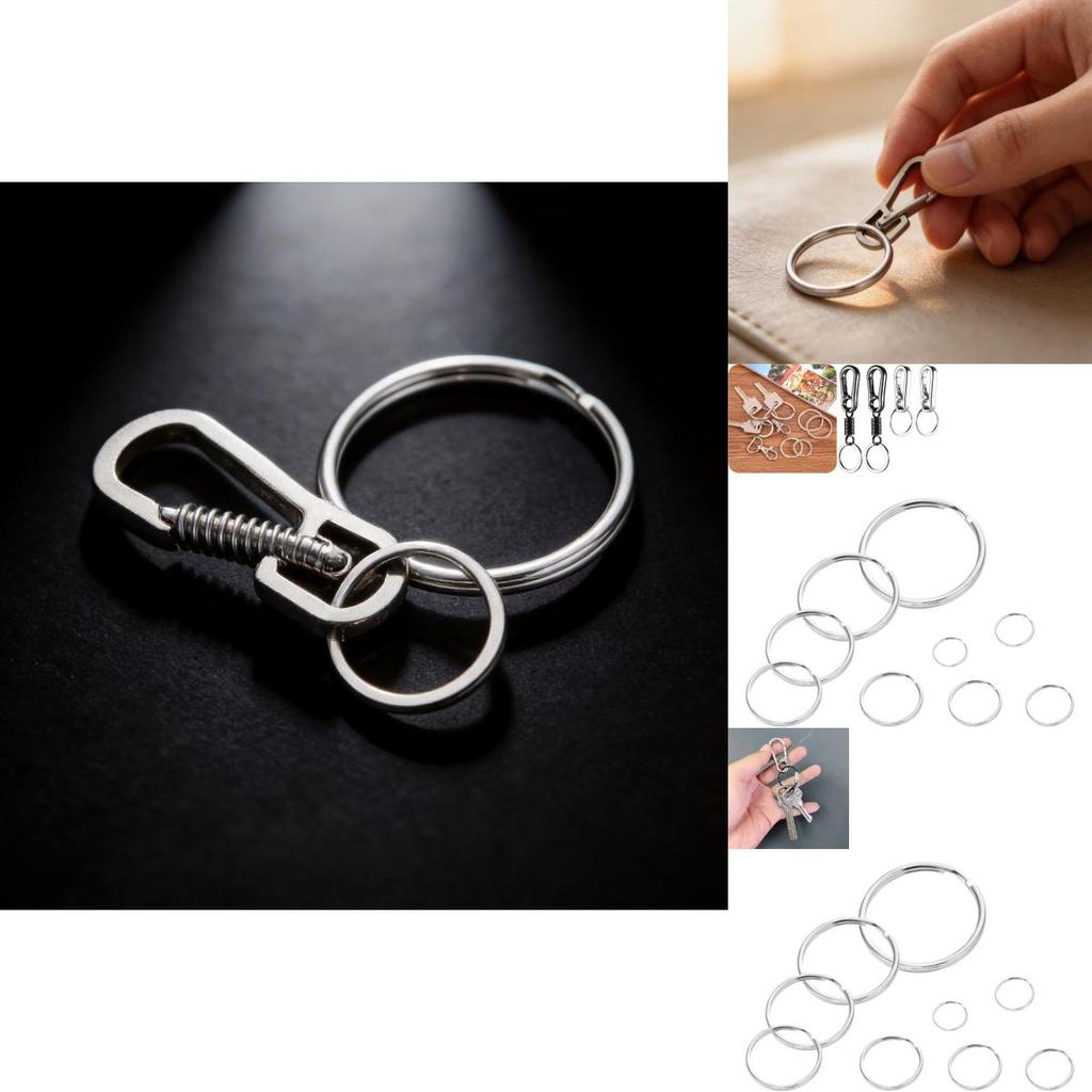 Metal Keychain Rings With Double Loop Nickel Finish For Key Holder Collection