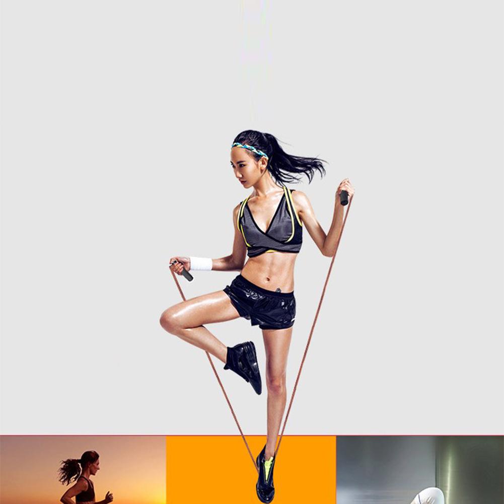 Adjustable Jump Rope Skipping Leather Rope with Bearing Comfortable Sponge Handles for Skipping Boxing Fitness