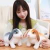 Kawaii Simulation Long Ears Rabbit Plush Doll Lifelike Animal Realistic Toy Model Room Decor Boys Birthday Gift