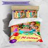 3pcs Custom Name CoComelon - Dance Party Bedding Set Duvet Cover Closure Includes 1 Duvet Cover & 2 Pillowcases for All Seasons Bedroom Decor