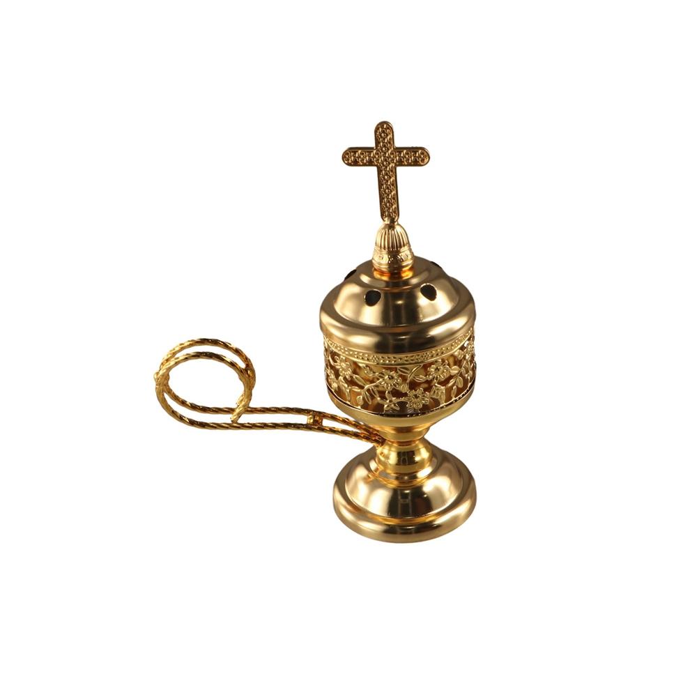 Simple Detachable Cross Aromatherapy Furnace Safe Handmade Metal Incense Tray Exquisite Antique Incense Stove Tea Hall