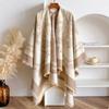 Luxury   Imitation Cashmere Women Two-Sided Square Scarf Winter Warm Shawl Bandana Pashmina Female Foulard Thick Blanket