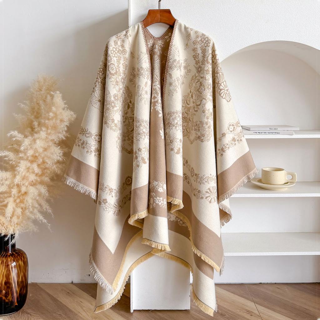 Luxury   Imitation Cashmere Women Two-Sided Square Scarf Winter Warm Shawl Bandana Pashmina Female Foulard Thick Blanket