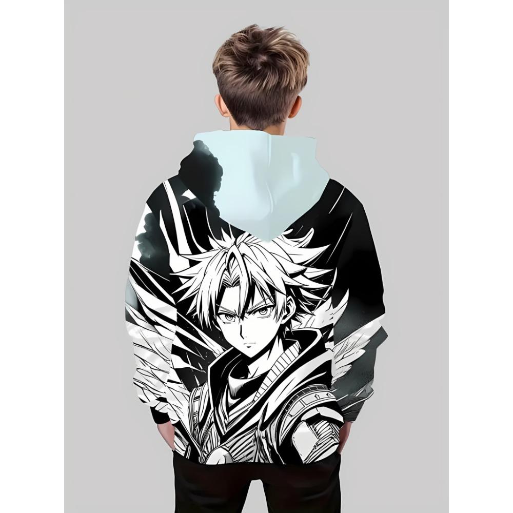 The Spring Autumn New Comfortable Children's Hoodie With 3D Anime Boy Print Casual And Fashionable Pullover