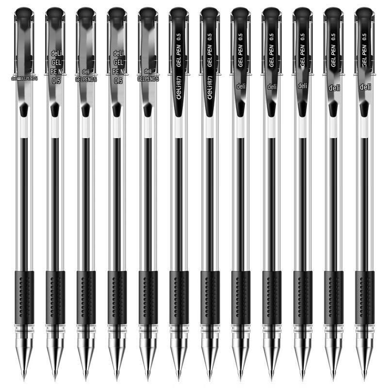 Deli Classic 0.5mm Black Gel Pen Set
