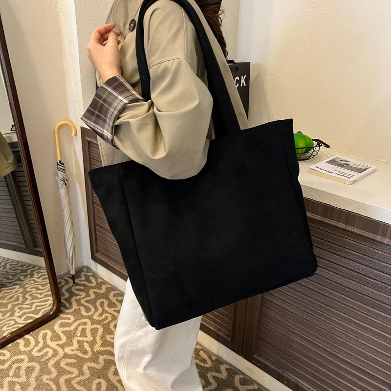 

Autumn casual big bag new fashion simple shoulder bag women s large-capacity college student class bag чёрный